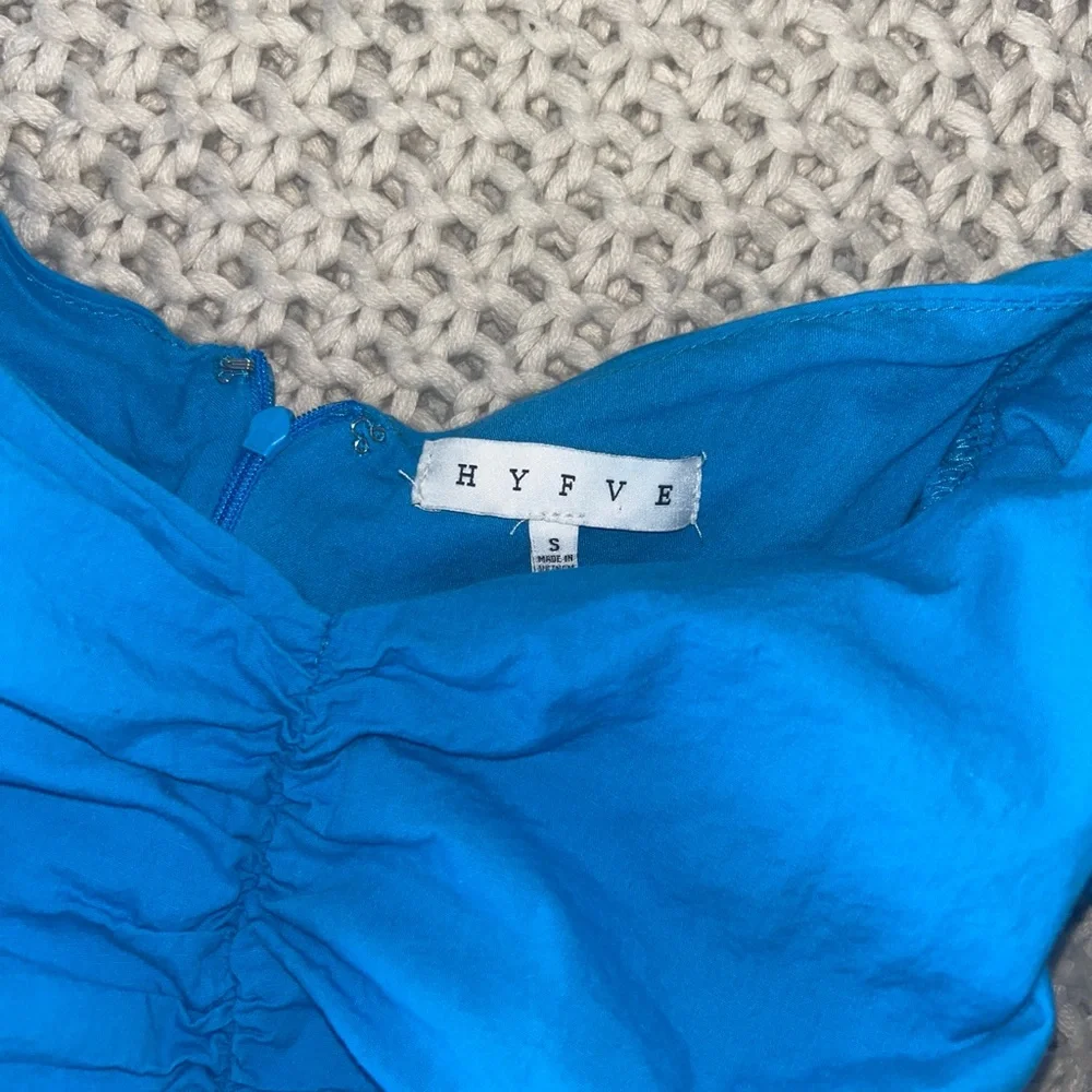 🦋Vibrant Blue Feminine Scrunch Dress Women’s Small NWOT - Picture 3 of 5